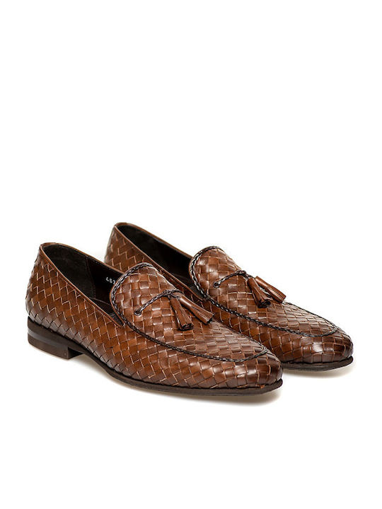 Perlamoda Men's Leather Loafers Brown