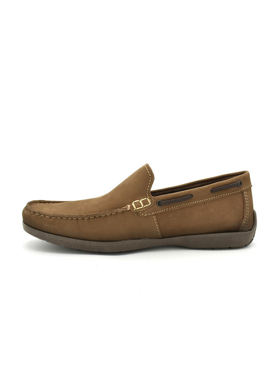 Δερμάτινα Ανδρικά Loafers σε Καφέ Χρώμα