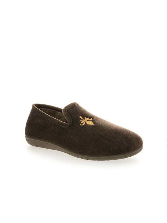 Fshoes Heel Enclosed Men's Slipper Brown