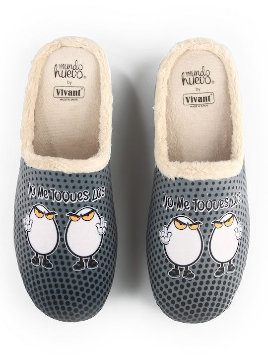 Winterliche Herrenhausschuhe mit Tiermotiven Gray