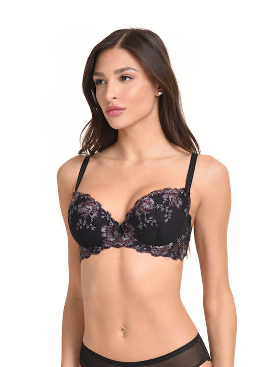 Miss Rosy Spitzen Unterwäsche-Set für Damen BH mit Schlupf Schwarz Miss Rosy Spitzen Unterwäsche-Set für Damen BH mit Schlupf Schwarz