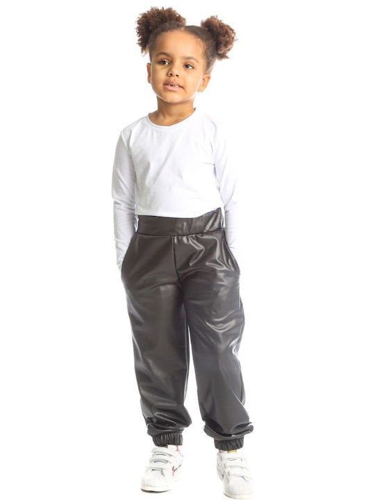 Kinder Schlaghose Leder Schwarz