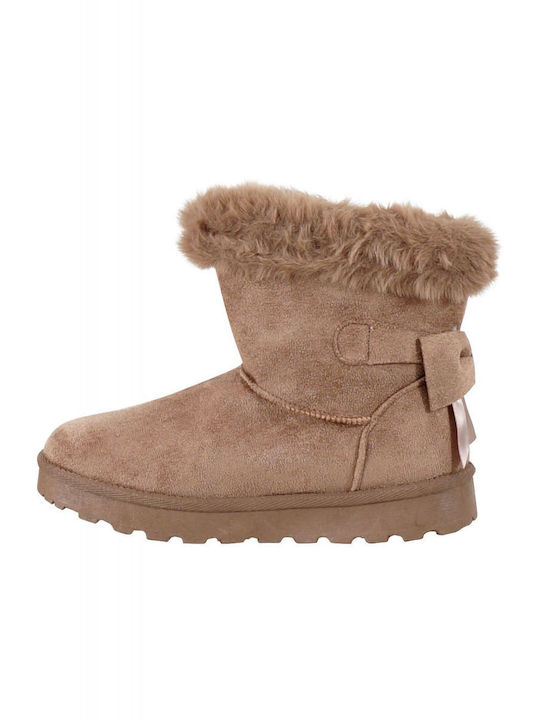 G Secret Women's Suede Boots with Fur Beige