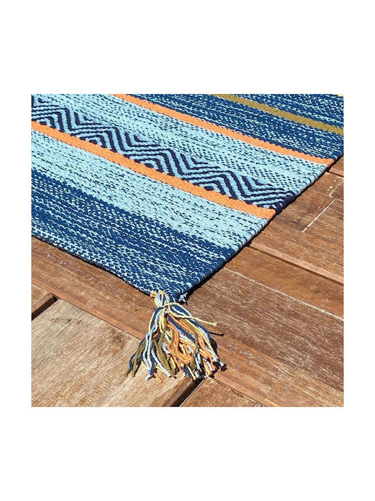 Koulis Carpets Σετ Καλοκαιρινά Χαλιά Κρεβατοκάμαρας Βαμβακερά Μπλε 0018-00006-070 3τμχ