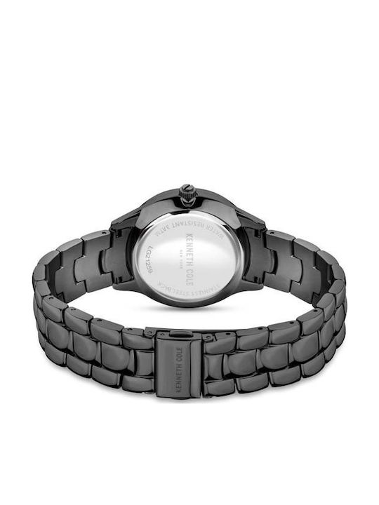 Kenneth Cole LADIES CRYSTALS Women's Watch with Black Metal Bracelet