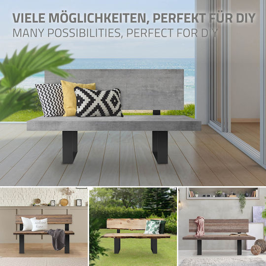 ML-Design ML-Design Metal Furniture Leg 2 Pieces Suitable for Table / Coffee Table 40x10x78.5cm Black