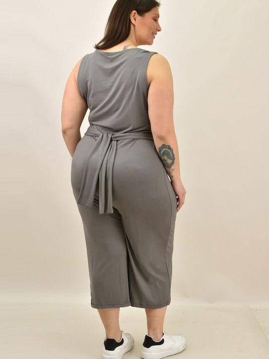 Women's Sleeveless One-piece Suit Gray