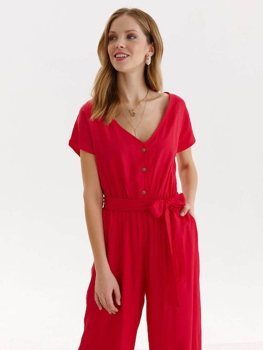 Make your image Women's Sleeveless One-piece Suit Red