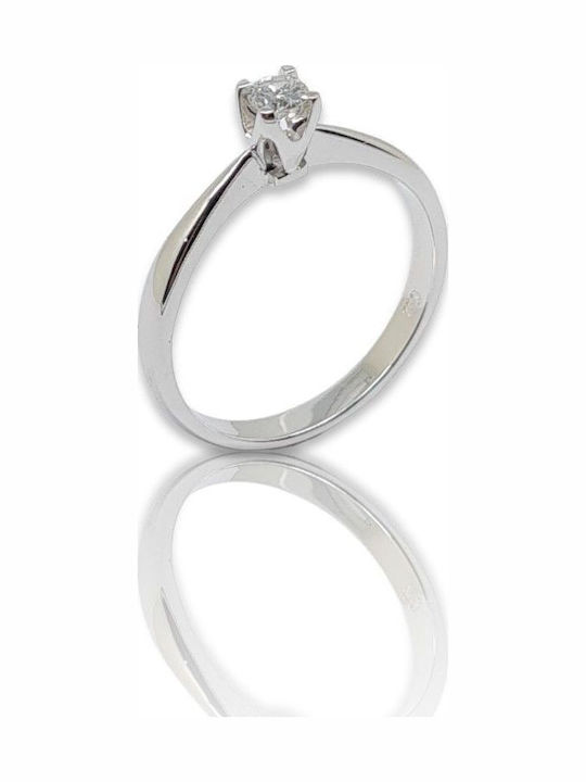 Mentzos Single Stone from Gold 18K with Diamond
