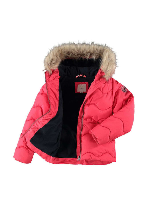 Garcia Jeans Girls Quilted Coat Pink with Ηood