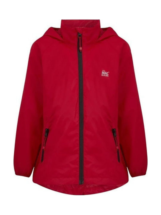 Waterproof Kids' Casual Jacket Short with Hood Red