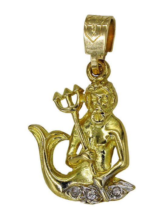 Roloi Kaliamanis Anhänger Kinder Amulett mit Kette aus Gold 14K ZA11001