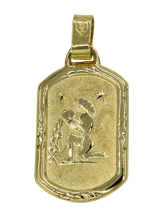 Roloi Kaliamanis Anhänger Kinder Amulett mit Kette aus Gold 14K ZPL1001