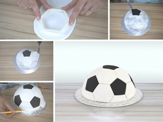 Plastik-Ausstecher PME FB49 Fußball-Kuchen-Set, 4-teilig 018.04.355