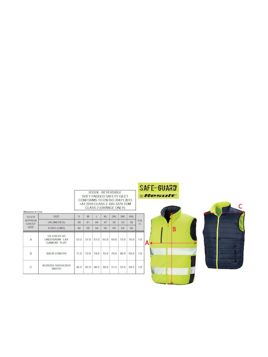 Result Veste De Lucru Pentru Bărbați Cu Benzi Reflectorizante Portocalii
