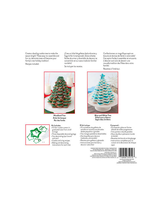 Wilton Kunststoff-Ausstechformen Sterne-Weihnachtsbaum Set 15 Teile 028.10.002