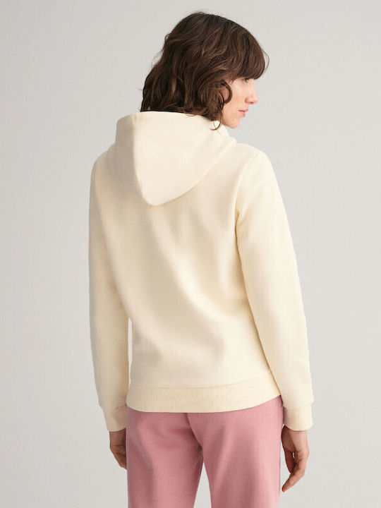 Gant Tonal Archive Shield Women's Hooded Cardigan Beige