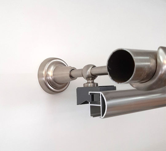 Import Hellas Metallisch Vorhangstange No5 Einfach Φ25mm 240cm Νικελ Ματ