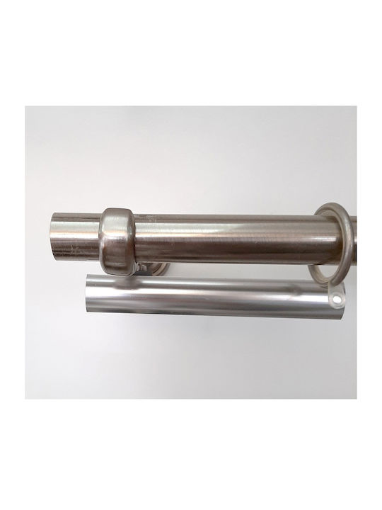 Import Hellas Metallic Curtain Pole No1 Double with Rail Φ25mm 220cm Silver