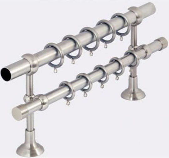 Metallische Vorhangstange Piramida Einzeln Φ25mm 120cm Silber 31789 Metallische Vorhangstange Piramida Einzeln Φ25mm 120cm Silber 31789