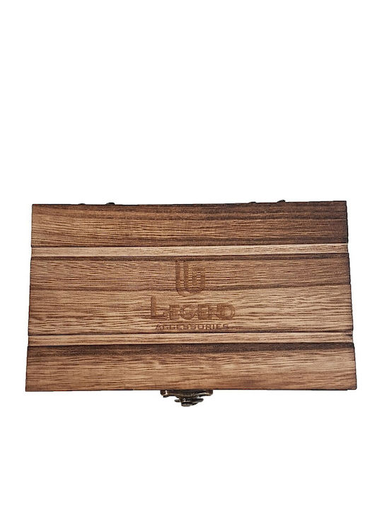 Legend Accessories Wooden Bow Tie Set with Pochette Blue Legend