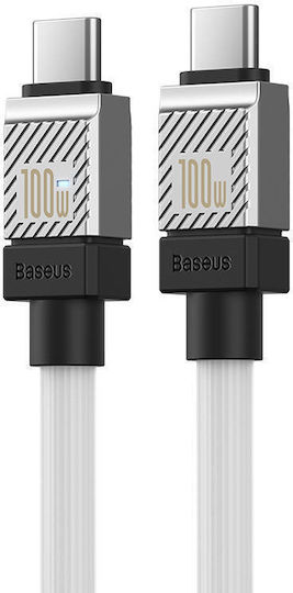 Baseus CoolPlay USB 2.0 Cable USB-C male - USB-C 100W White 1m (CAKW000202)