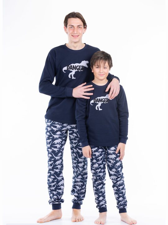 MEI Kids Pyjamas Winter Cotton Navy Blue