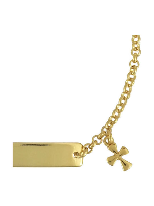 Kiriakos Gofas Kids Bracelet ID from Gold-plated Silver with Stones