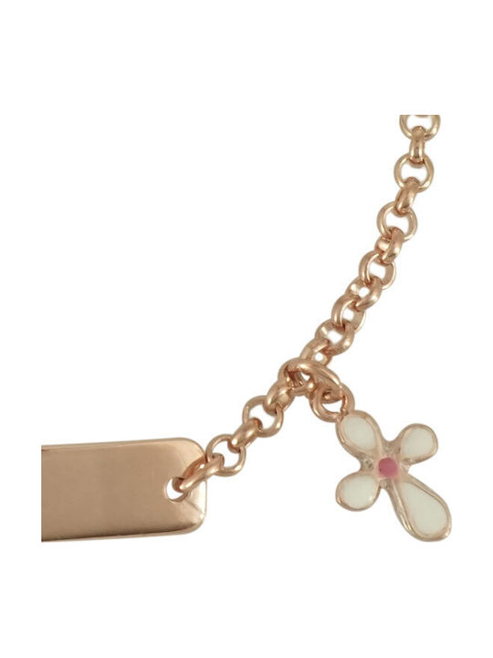Kiriakos Gofas Kids Bracelet ID from Gold-plated Silver with Stones