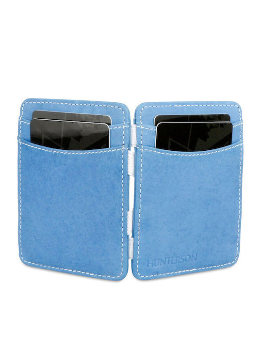 Magic Wallet Δερμάτινο Ανδρικό Πορτοφόλι Καρτών με RFID Μπλε