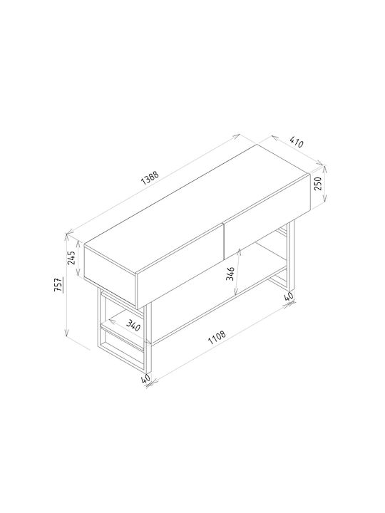 Konsole L138.8xB41xH75.7cm