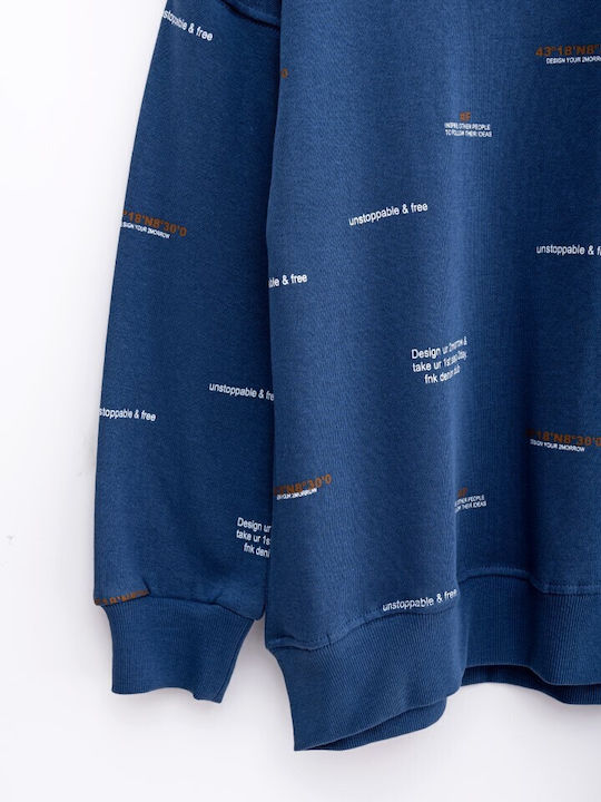 Funky Kinder Sweatshirt mit Kapuze Blau