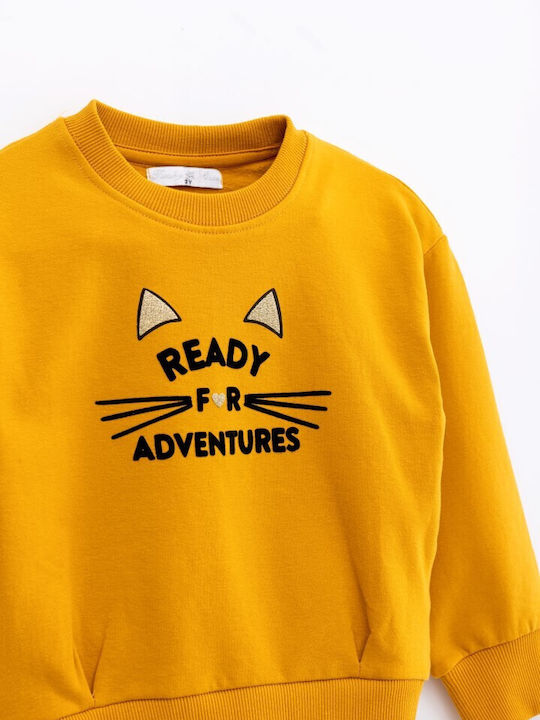 Funky Kids Sweatshirt with Hood Yellow