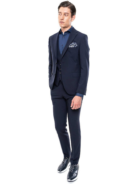 Fragosto Men's Suit Navy Blue