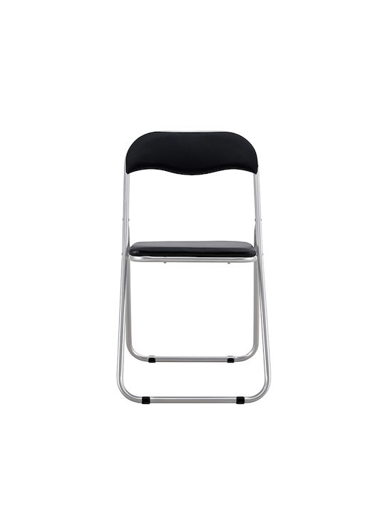 Bold Foldable Kitchen Metallic Chair Black 46x30x80cm 6pcs