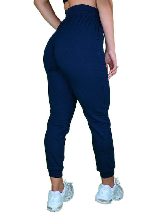 Paco & Co Hohe Taille Damen-Sweatpants Jogger Blau