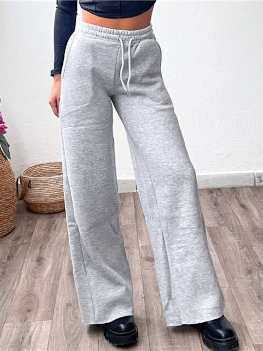 Chica Hohe Taille Damen-Sweatpants Breit Gray