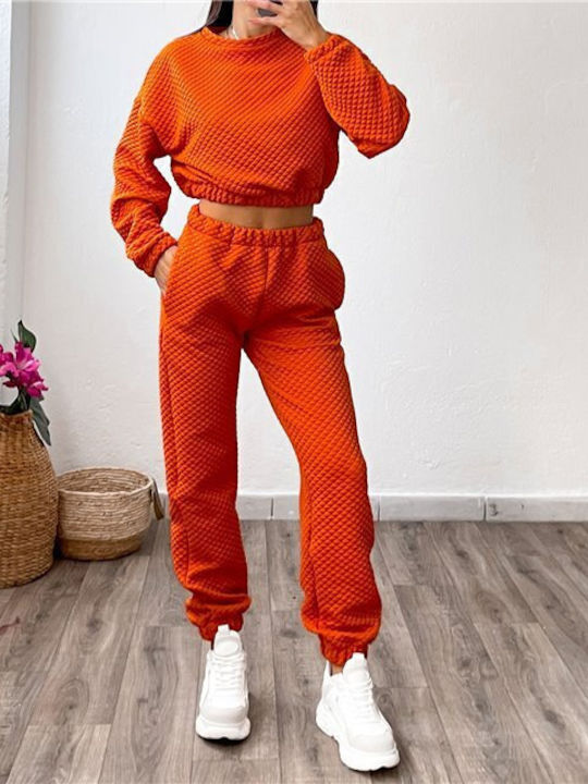 Chica Damen-Sweatpants-Set Orange