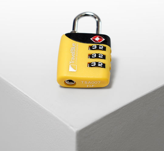 Travel Blue Padlock Brass with Key with TSA Certification Blue 1pcs
