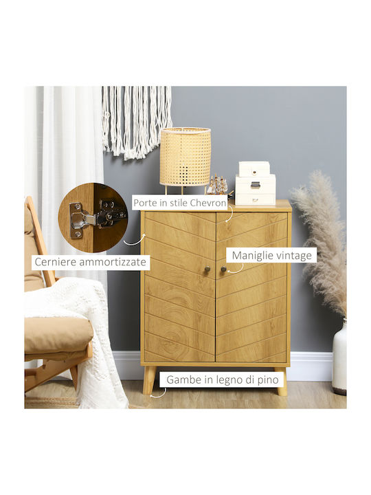 Wooden Storage Drawers L60xW30xH76cm