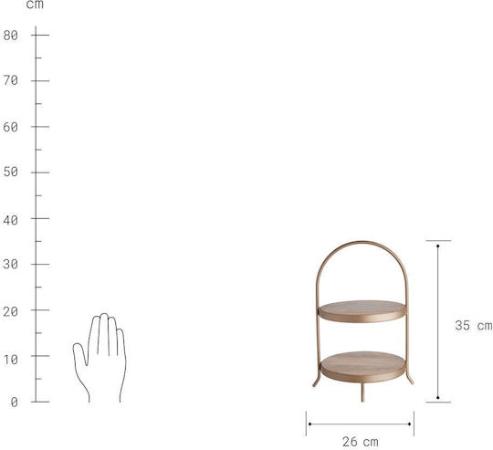 Butlers Ξύλινη Εταζέρα Καφέ Ø35xY35cm Π35xΜ35xΥ35cm