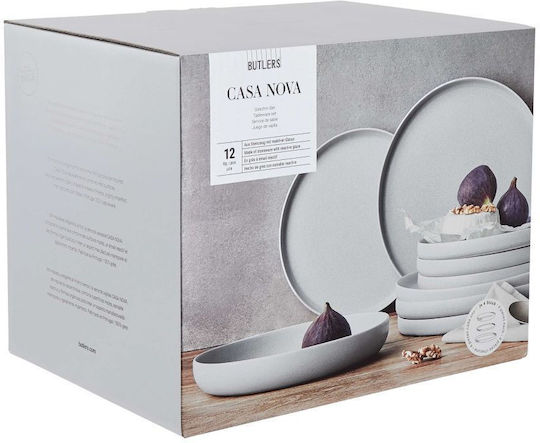 Butlers Geschirrset Keramik Gray 12Stück
