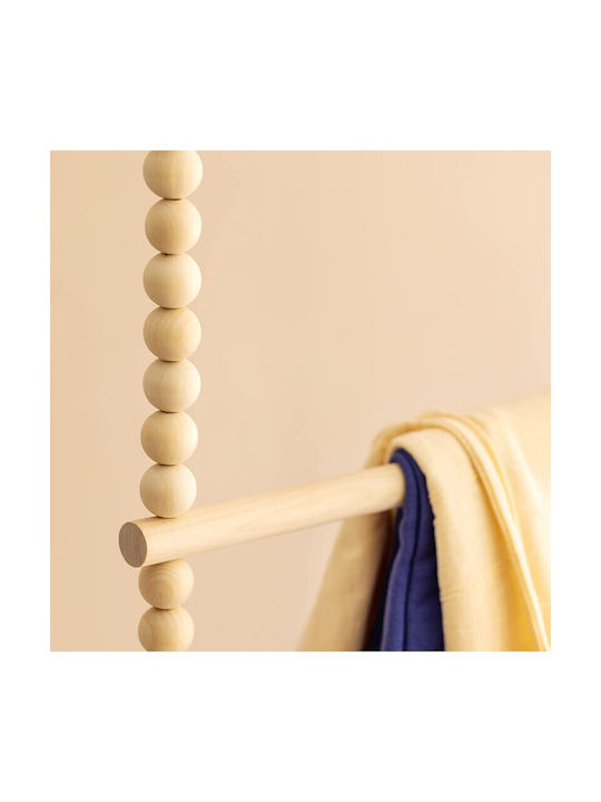 Navaris Wooden Kids Wall Hanger with Hooks Coffee 13.6x13.6x7.4cm