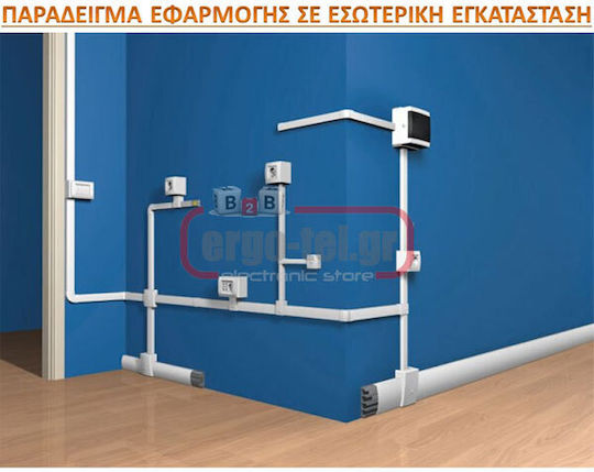 Arnocanali Κανάλι Καλωδίων από Πλαστικό Λευκό 2m