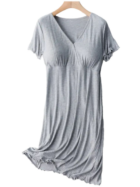 Queen Mother Nightgown Maternity & Nursing Gray