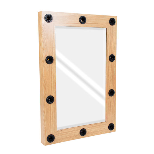 GloboStar Καθρέπτης Μακιγιάζ Τοίχου με Φως 60x90cm Μπεζ