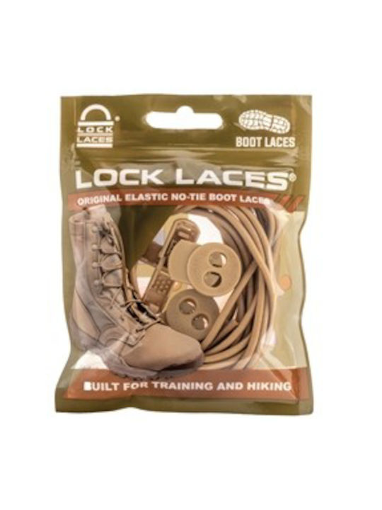 Lock Laces Κορδόνια Παπουτσιών Ελαστικά Καφέ 2τμχ 162cm