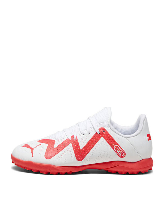 FUTURE PLAY TT Kids Turf Soccer Shoes White-Fire Orchid