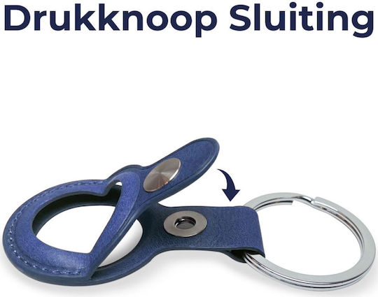Rosso Θήκη Μπρελόκ Δερμάτινη για AirTag σε Μπλε χρώμα