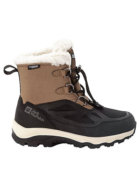 Jack Wolfskin Texapore Παιδικές Μπότες με Κορδόνια Καφέ